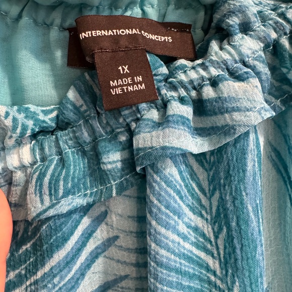 INC International Concepts Off Shoulder ChiffonTop - Picture 2 of 3